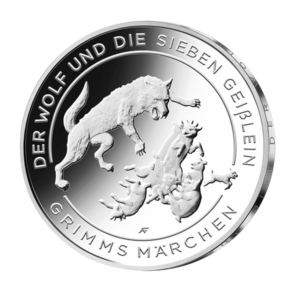 VFS Ausgabepreis 20 Euro Silber Deutschland SPIEGELGLANZ 2020 Der Wolf und die sieben Geißlein