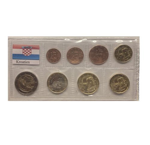 Kursmünzensatz Kroatien 2023 Euro Neuausgabe 1 Cent bis 2 Euro