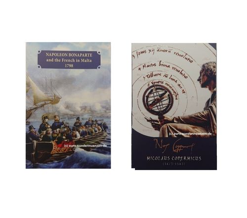 2 x 2 Euro Sondermünze Malta 2023 Kopernikus und Napoleon Bonaparte VERSANDFREI