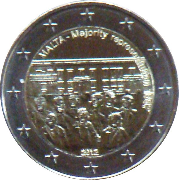 2 Euro Gedenkmünze Malta 2012 1887 Mehrheitswahlrecht