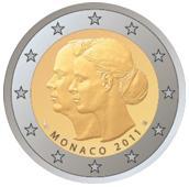 2 Euro Gedenkmünze Monaco 2011 Hochzeit