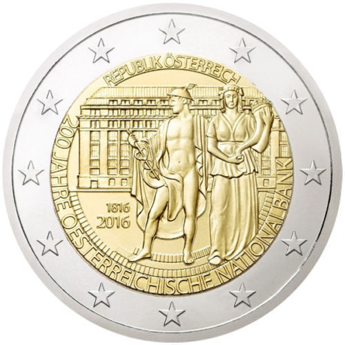 2 Euro Gedenkmünze Österreich 2016 200 Jahre Nationalbank