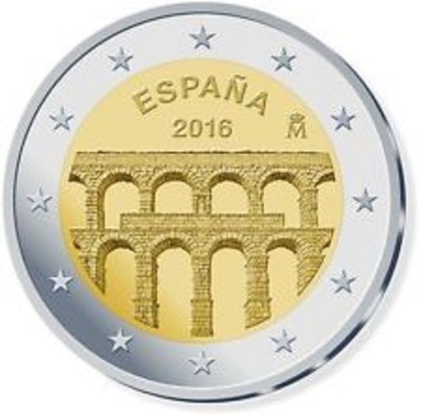 2 Euro Gedenkmünze Spanien 2016 UNESCO Aquädukt von Segovia