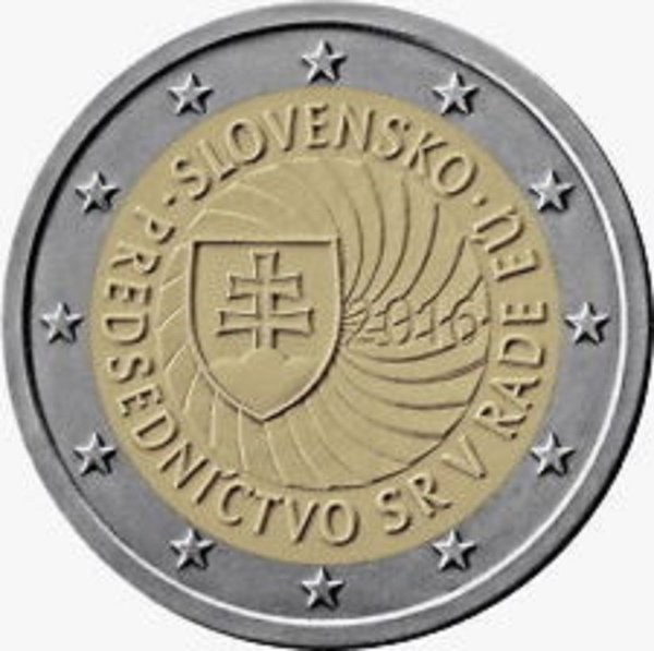 2 Euro Gedenkmünze Slowakei 2016 EU Ratspräsidentschaft