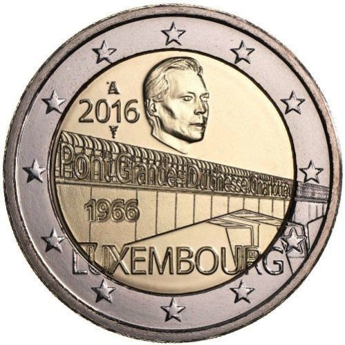 2 Euro Gedenkmünze Luxemburg 2016 Herzogin Charlotte Brücke