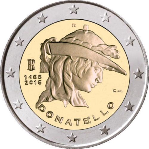2 Euro Gedenkmünze Italien 2016 Donatello
