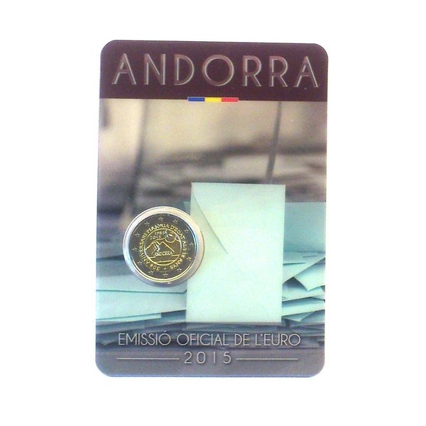 2 Euro Gedenkmünzen Andorra 2015 Volljährigkeit