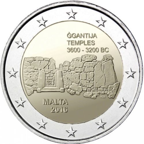 2 Euro Sondermünze Malta 2016 Ggantija Tempel