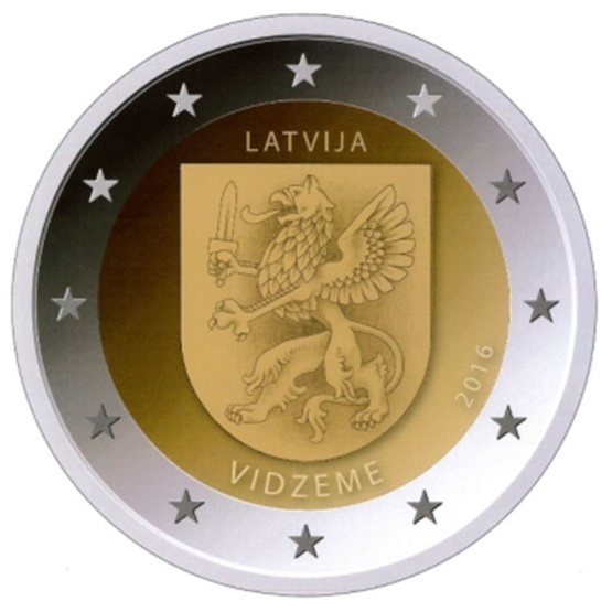 2 Euro Gedenkmünze Lettland 2016 Regionen Vidzeme