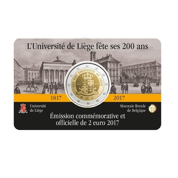2 Euro Gedenkmünze Belgien 2017 Universität Lüttich FRA