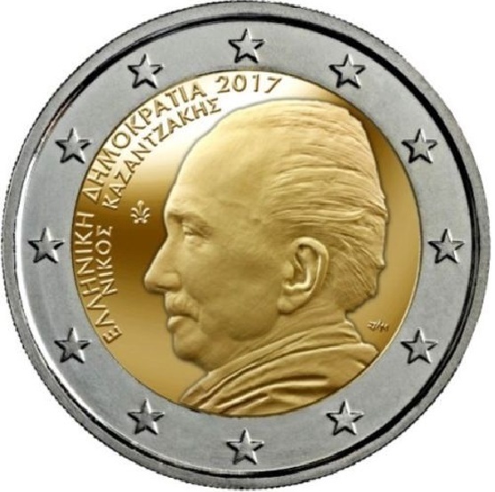 2 Euro Gedenkmünze Griechenland 2017 Nikos Kazantzakis