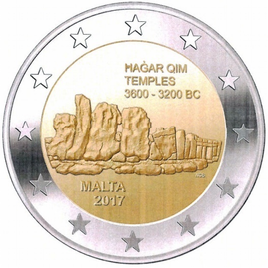 2 Euro Gedenkmünze Malta 2017 Hagar Qim Tempel Rollenausgabe