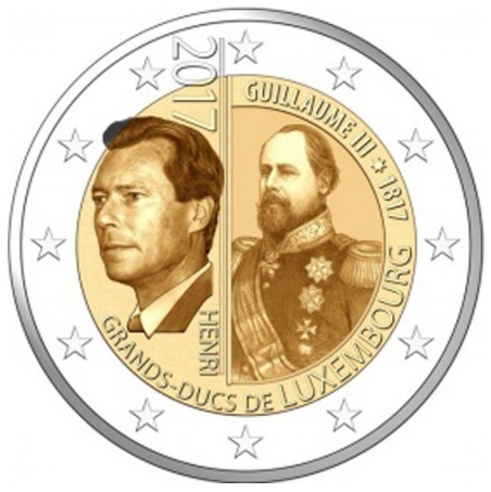 2 Euro Gedenkmünze Luxemburg 2017 200.Geb.Guillaume III