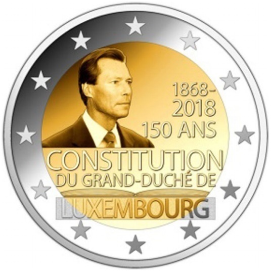 2 Euro Gedenkmünze Luxemburg 2018 150 Jahre Verfassung