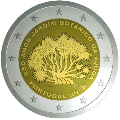 2 Euro Gedenkmünze Portugal 2018 Botanische Gärten von Ajuda