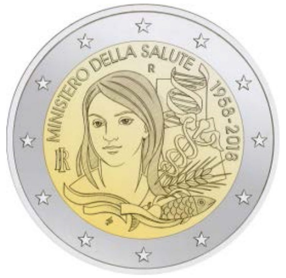 2 Euro Gedenkmünze Italien 2018 Gesundheitsministerium