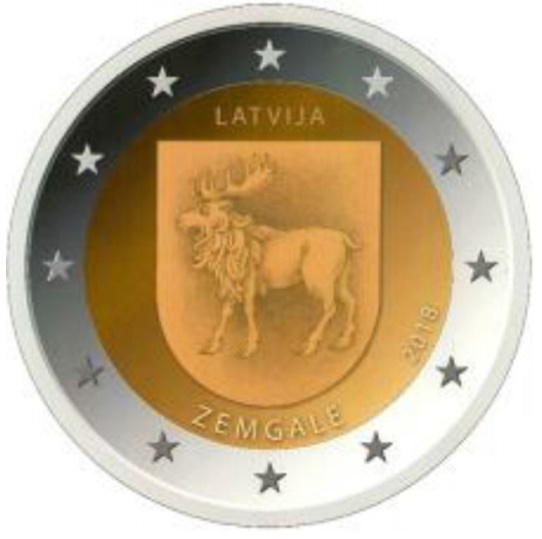 2 Euro Gedenkmünze Lettland 2018 Region Zemgale
