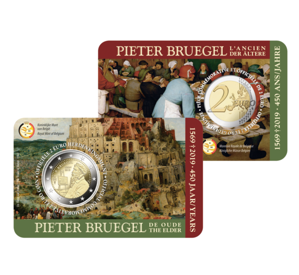 2 Euro Gedenkmünze Belgien 2019 Pieter Bruegel in Coincard NL