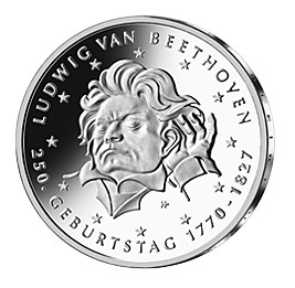 VFS Ausgabepreis 20 Euro Silber Deutschland SPIEGELGLANZ 2020 Ludwig van Beethoven