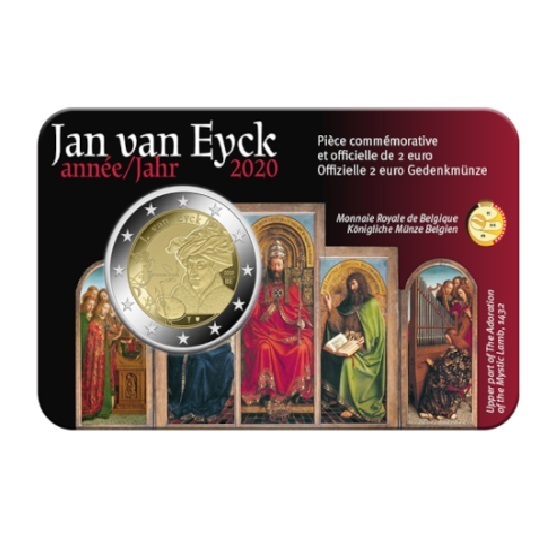2 Euro Gedenkmünze Belgien 2020 Jan van Eyck Coincard NL