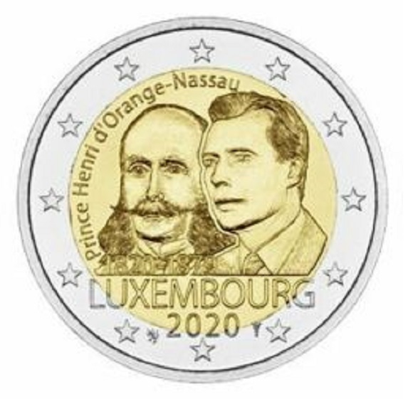 2 Euro Gedenkmünze Luxemburg 2020 Prinz Henri
