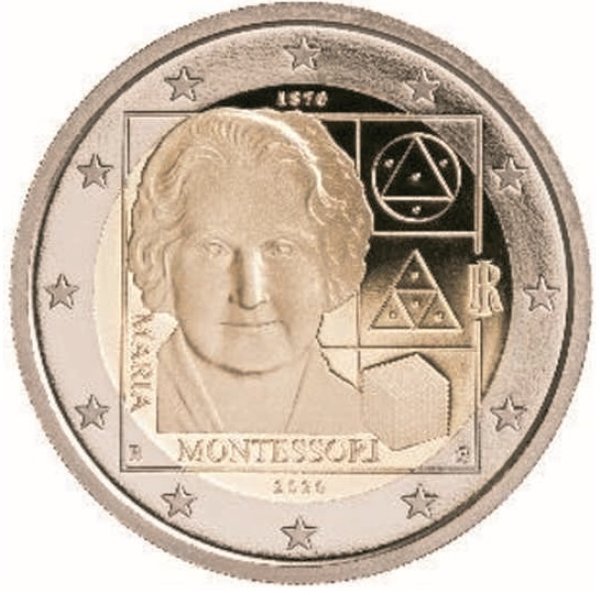 2 Euro Gedenkmünze Italien 2020 150. Geburtstag von Maria Montessori