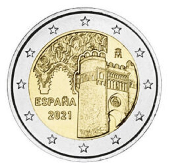 2 Euro Gedenkmünze Spanien 2021 Altstadt von Toledo