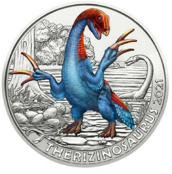 3 Euro Österreich 2020 Tiertaler Supersaurier Therizinosaurus