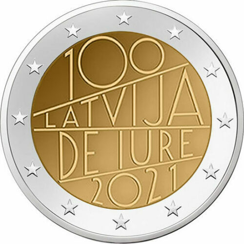 2 Euro Gedenkmünze Lettland 2021 De Jure - Anerkennung Lettlands