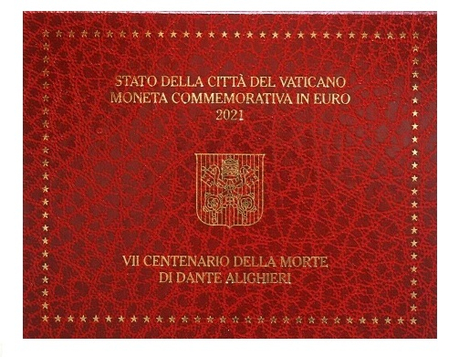 2 Euro Gedenkmünze Vatikan 2021 Dante Aligheri
