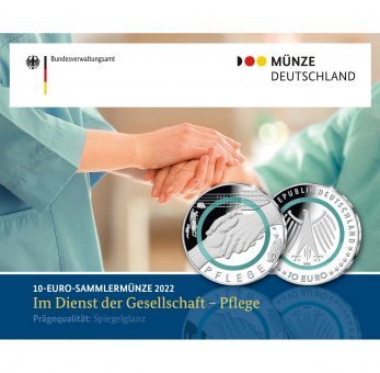 10 Euro Deutschland 2022 Serie Im Dienst der Gesellschaft - Pflege - SPIEGELGLANZ