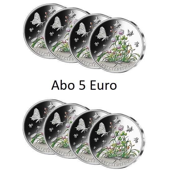 5 Euro ABO mit allen weiteren Ausgaben AB SEPTEMBER Wunderwelt der Insekten 7,95 Euro je Münze
