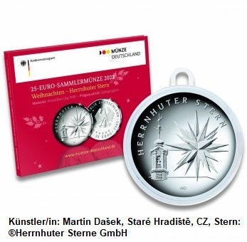 25 Euro Silber Deutschland 2022 - Herrnhuter Stern SPIEGELGLANZ