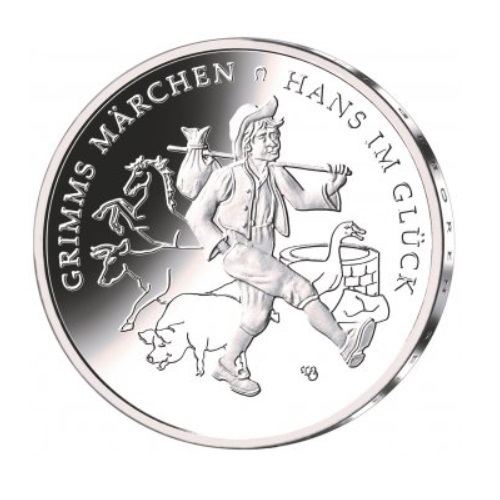 20 Euro Silber Deutschland 2023 Grimms Märchen: Hans im Glück SPIEGELGLANZ