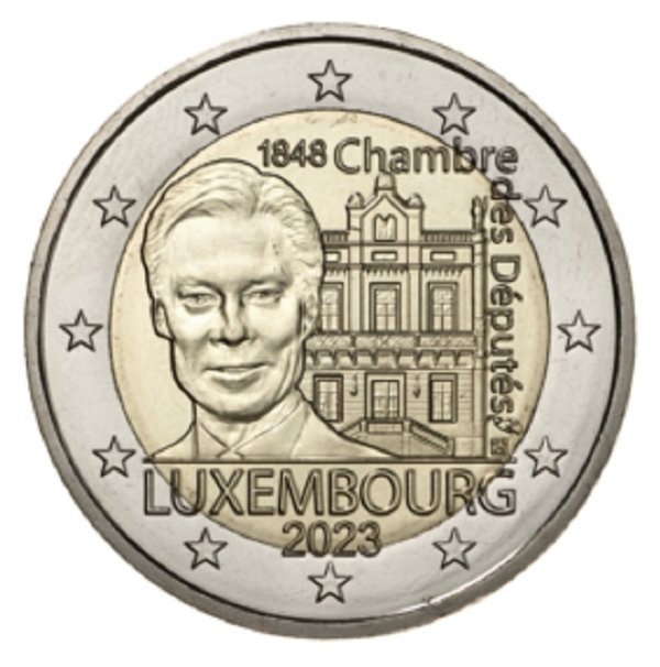 2 Euro Gedenkmünze Luxemburg 2023 Abgeordnetenkammer und Verfassung